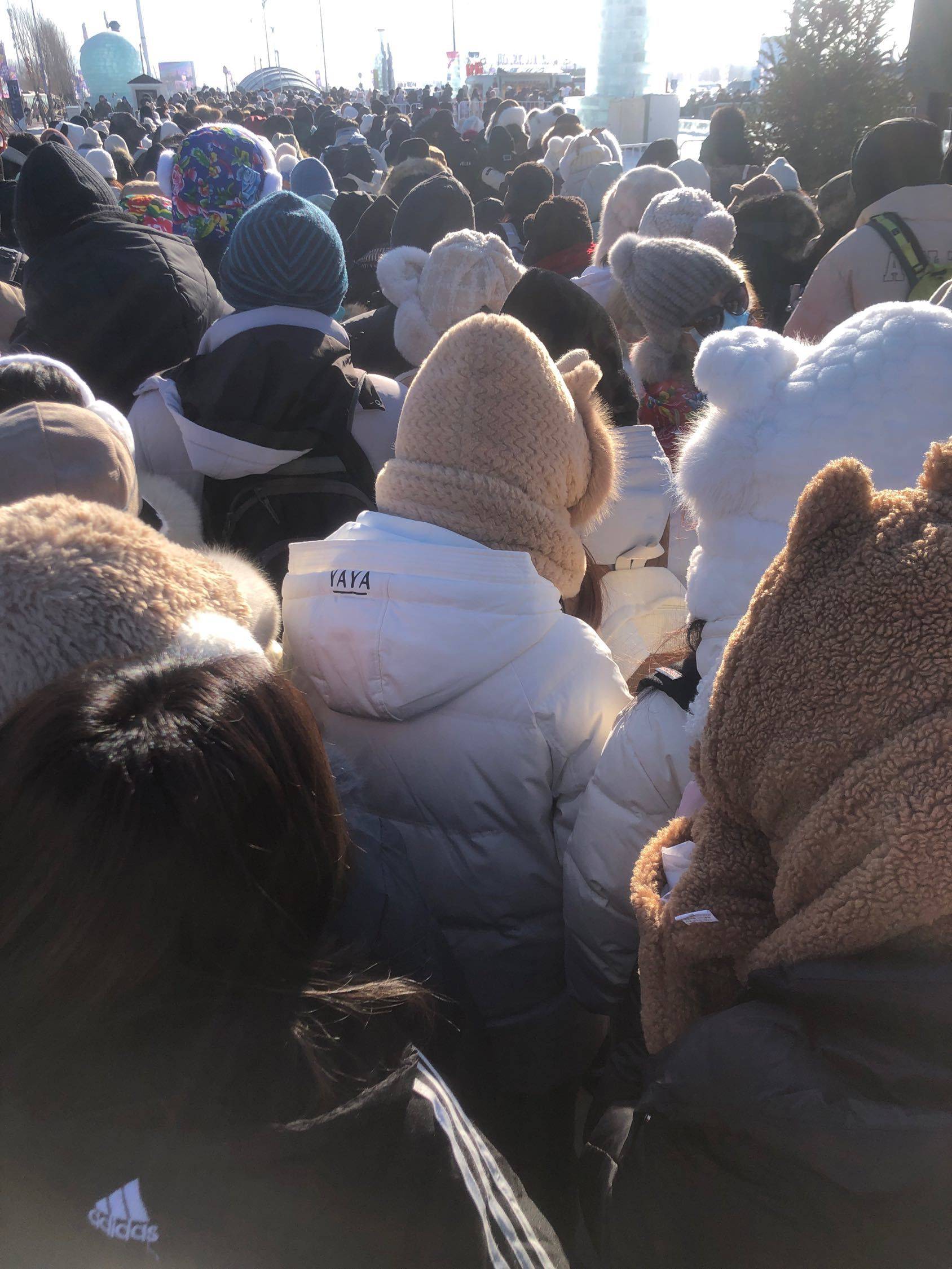 南方小土豆在哈尔滨冰雪大世界排队呢