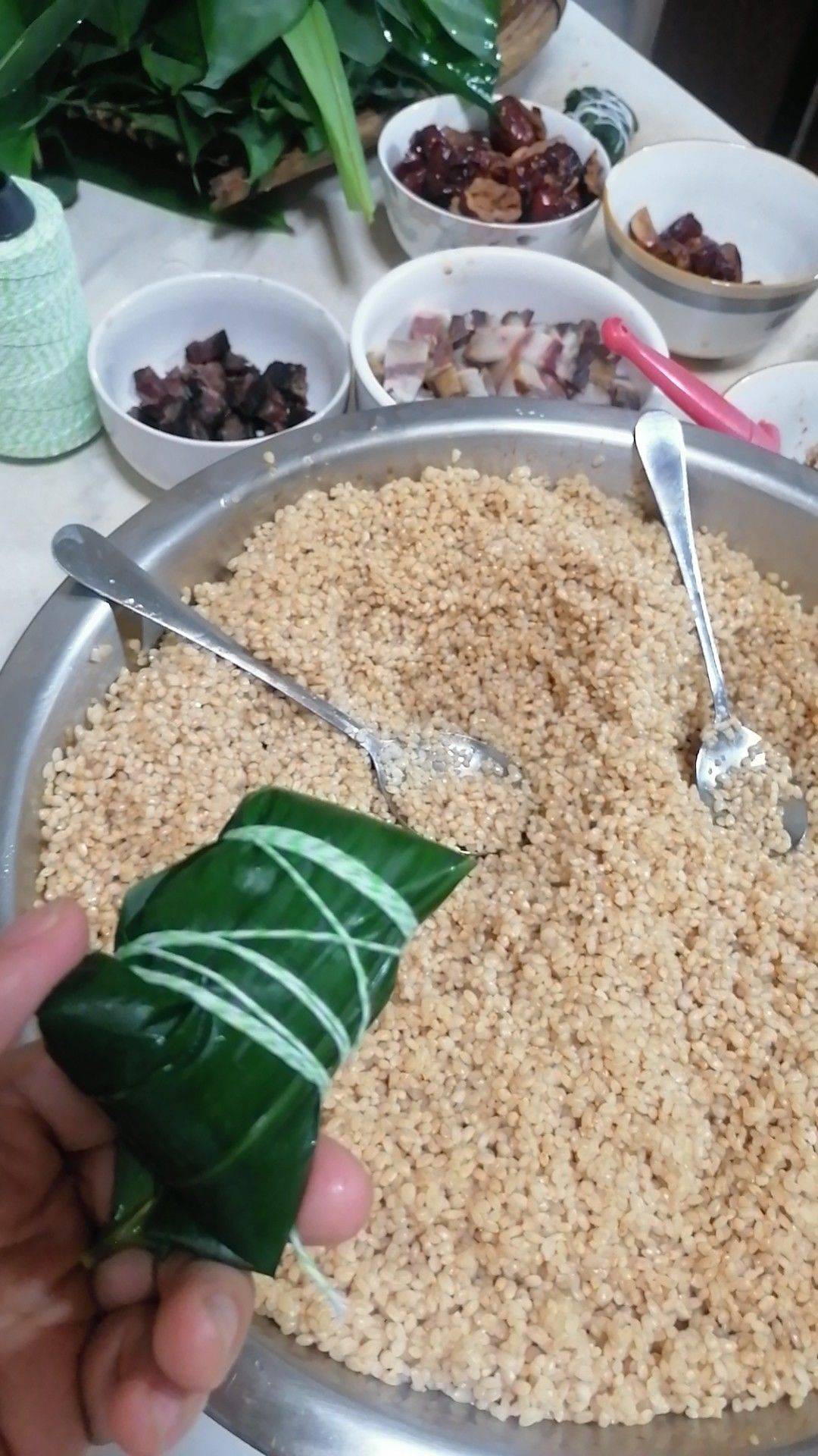 手工粽子三种味道粽子亲自去摘的_4