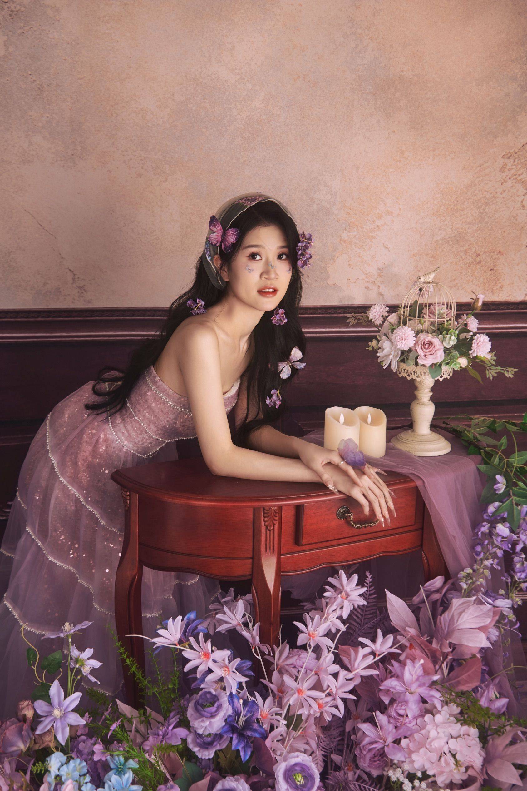 紫色满天星的花语是思念、关怀💜