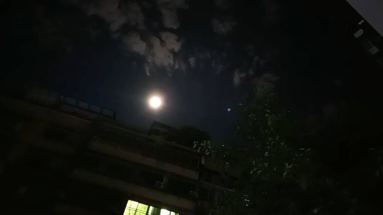  夜景  月亮  城市风光  娑